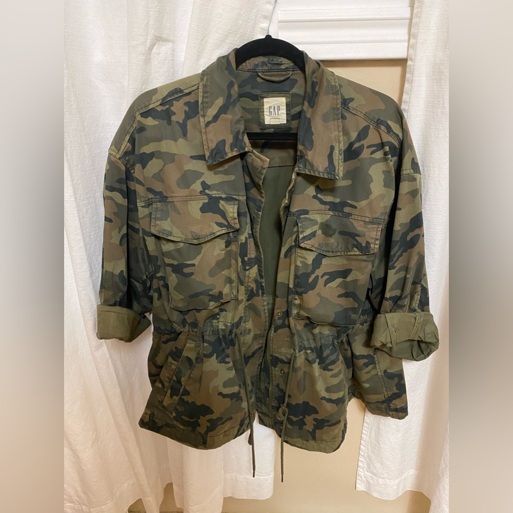 Oversized Camo Print Utility Jacket by The Gap